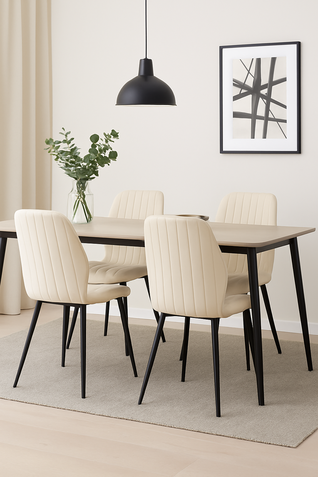 Vittore – Eleganter Esszimmerstuhl mit vertikalen Steppnähten