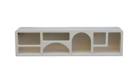 NEW ORGANIC TV TABLE 200 × 40 × 50 WHITE – Modernes TV-Möbel mit Designöffnungen