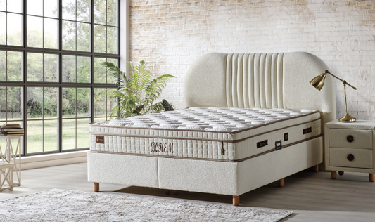 BOHEM – Luxus-Boxspringbett mit Matratze und Stauraum