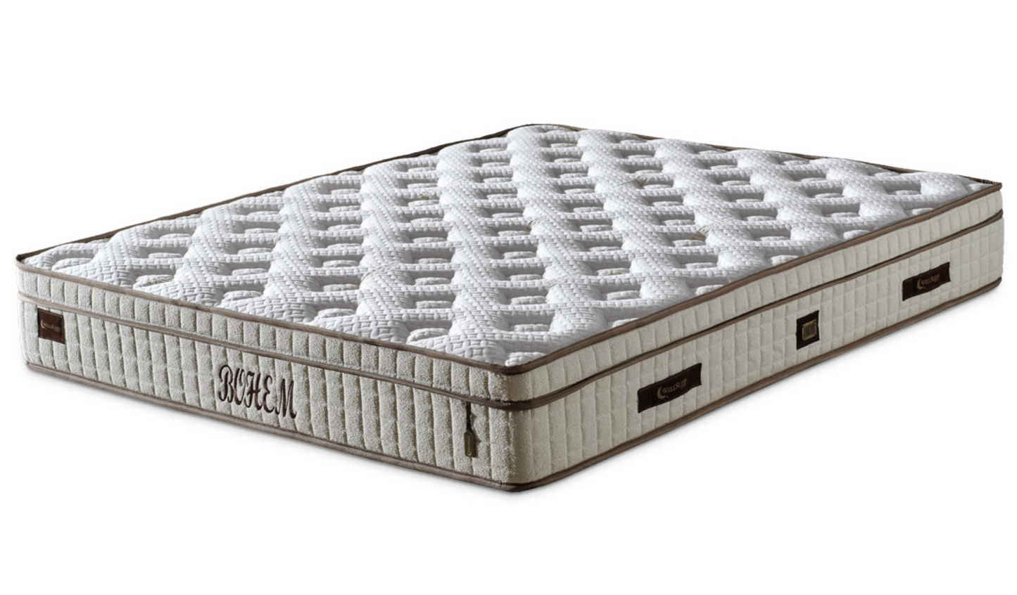 BOHEM – Luxus-Boxspringbett mit Matratze und Stauraum