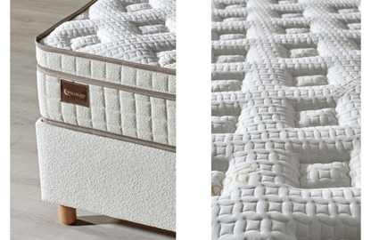 BOHEM – Luxus-Boxspringbett mit Matratze und Stauraum