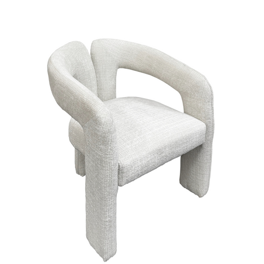 Liva | Skulpturaler Bouclé-Esszimmerstuhl