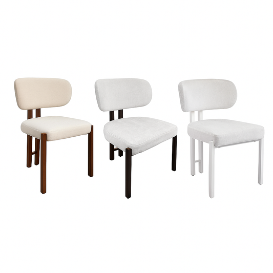 Niva – Stoffbezogener Esszimmerstuhl mit massivem Holzrahmen