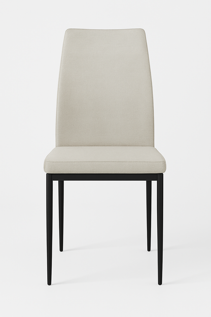 Minimalistischer Esszimmerstuhl – Hellgrau mit schwarzem Gestell