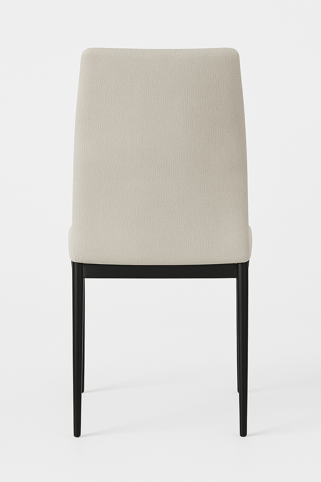Minimalistischer Esszimmerstuhl – Hellgrau mit schwarzem Gestell