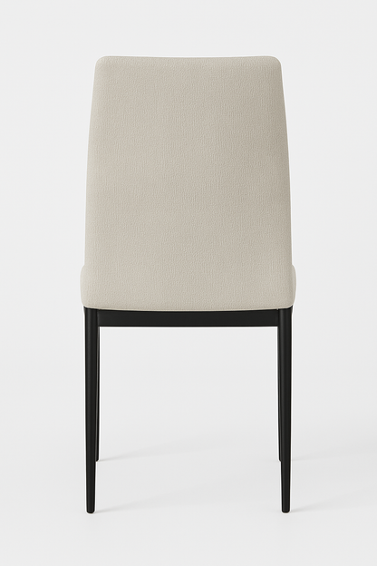 Minimalistischer Esszimmerstuhl – Hellgrau mit schwarzem Gestell