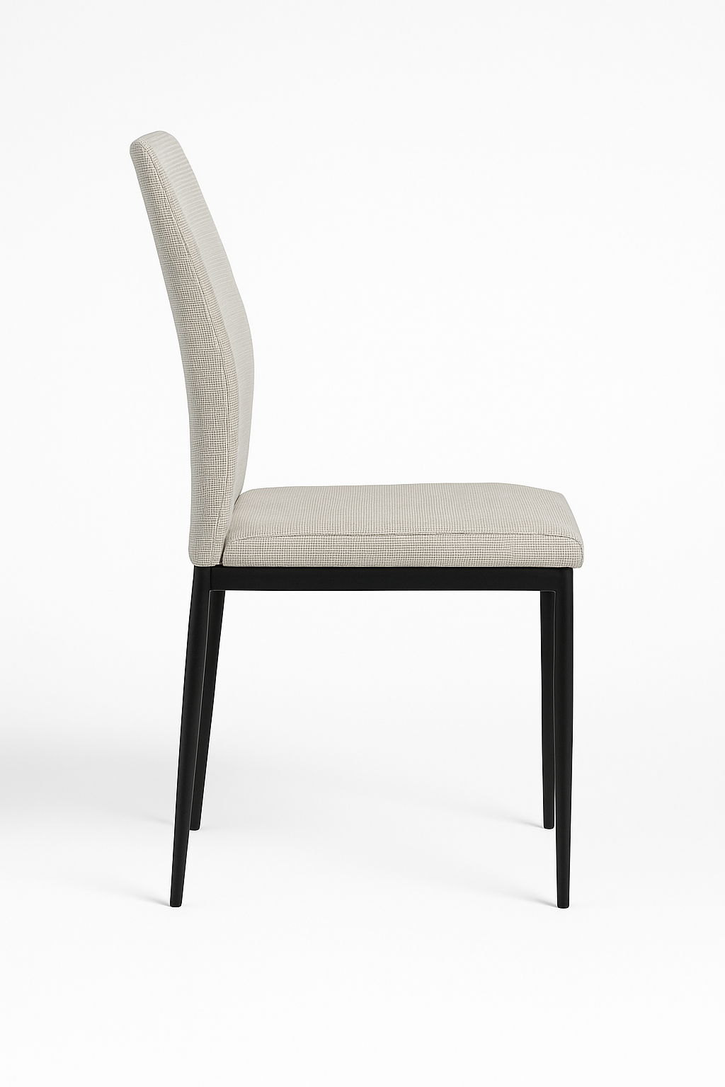 Minimalistischer Esszimmerstuhl – Hellgrau mit schwarzem Gestell