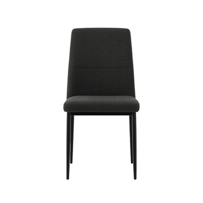 Renzo – Esszimmerstuhl mit Bouclé-Bezug und schwarzen Metallbeinen