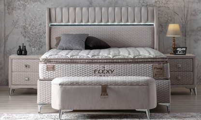 FLEXY – Luxuriöses Boxspringbett mit Matratze und Stauraum
