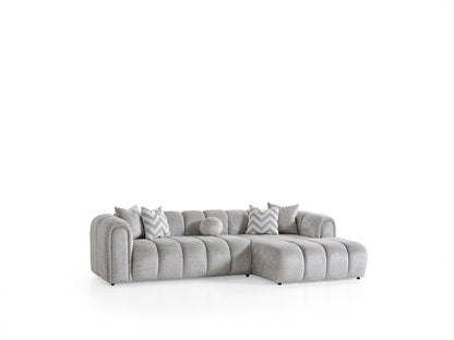 Luxuriöses Ecksofa – 290 × 160 cm – Modernes Design in Bouclé-Stoff