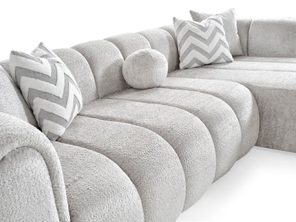 Luxuriöses Ecksofa – 290 × 160 cm – Modernes Design in Bouclé-Stoff