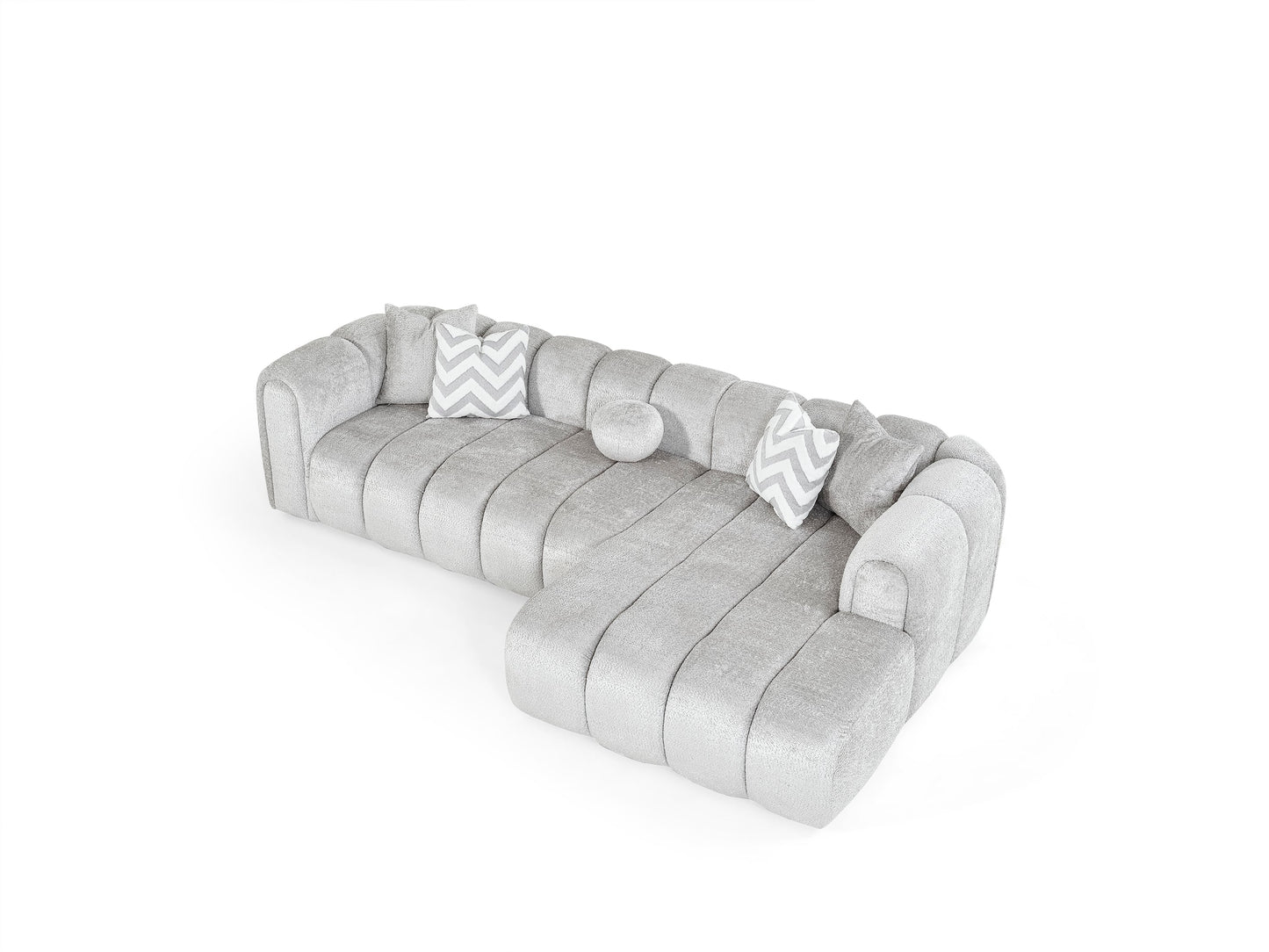 Luxuriöses Ecksofa – 290 × 160 cm – Modernes Design in Bouclé-Stoff