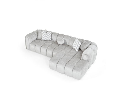 Luxuriöses Ecksofa – 290 × 160 cm – Modernes Design in Bouclé-Stoff