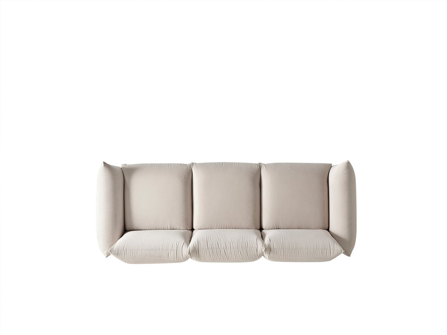 Marseille 3-Sitzer-Sofa – 255 × 70 × 100 cm – Elegantes Beige mit tiefer Sitzfläche