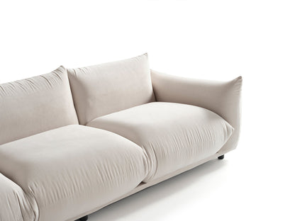 Marseille 3-Sitzer-Sofa – 255 × 70 × 100 cm – Elegantes Beige mit tiefer Sitzfläche