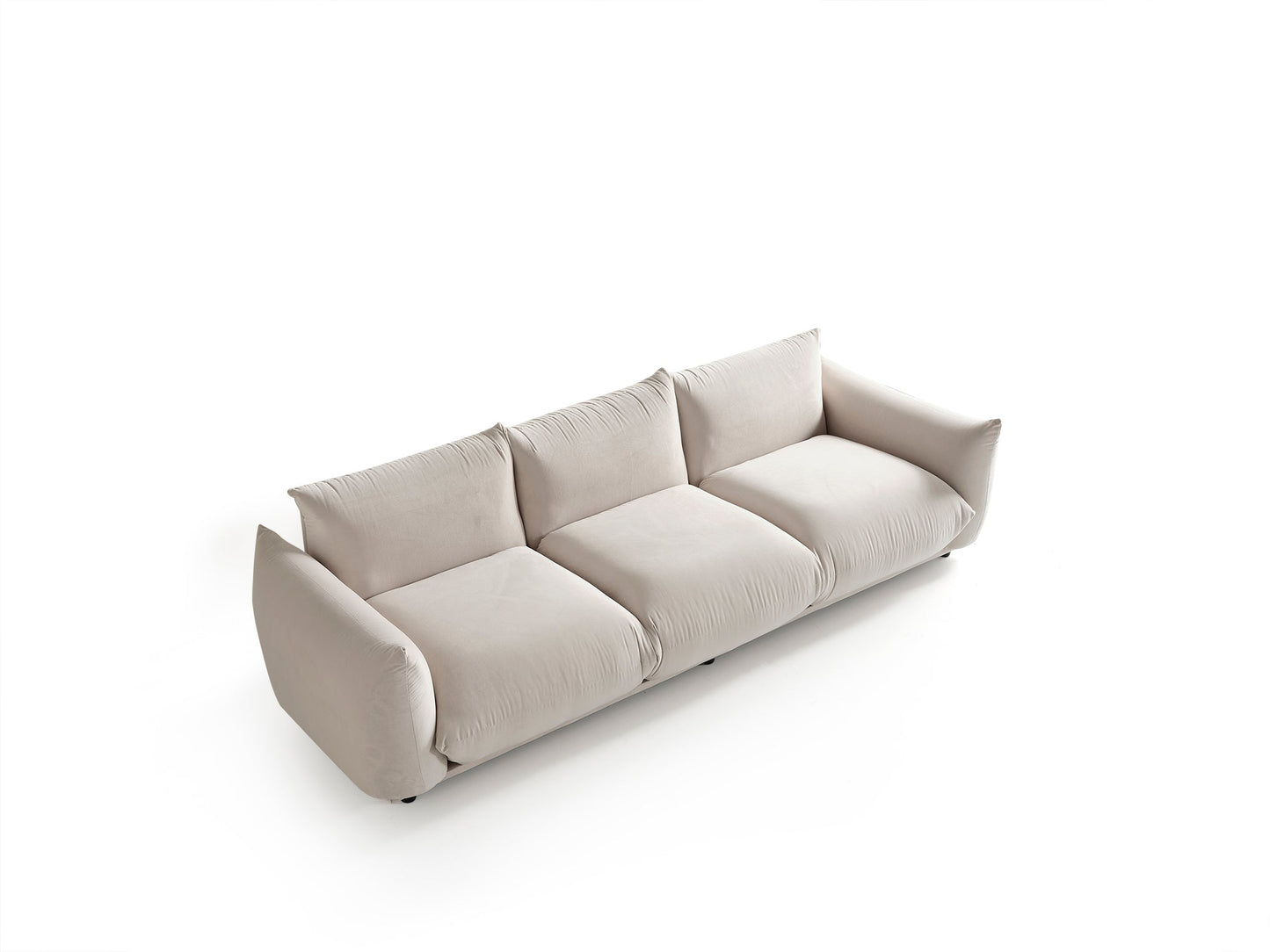 Marseille 3-Sitzer-Sofa – 255 × 70 × 100 cm – Elegantes Beige mit tiefer Sitzfläche