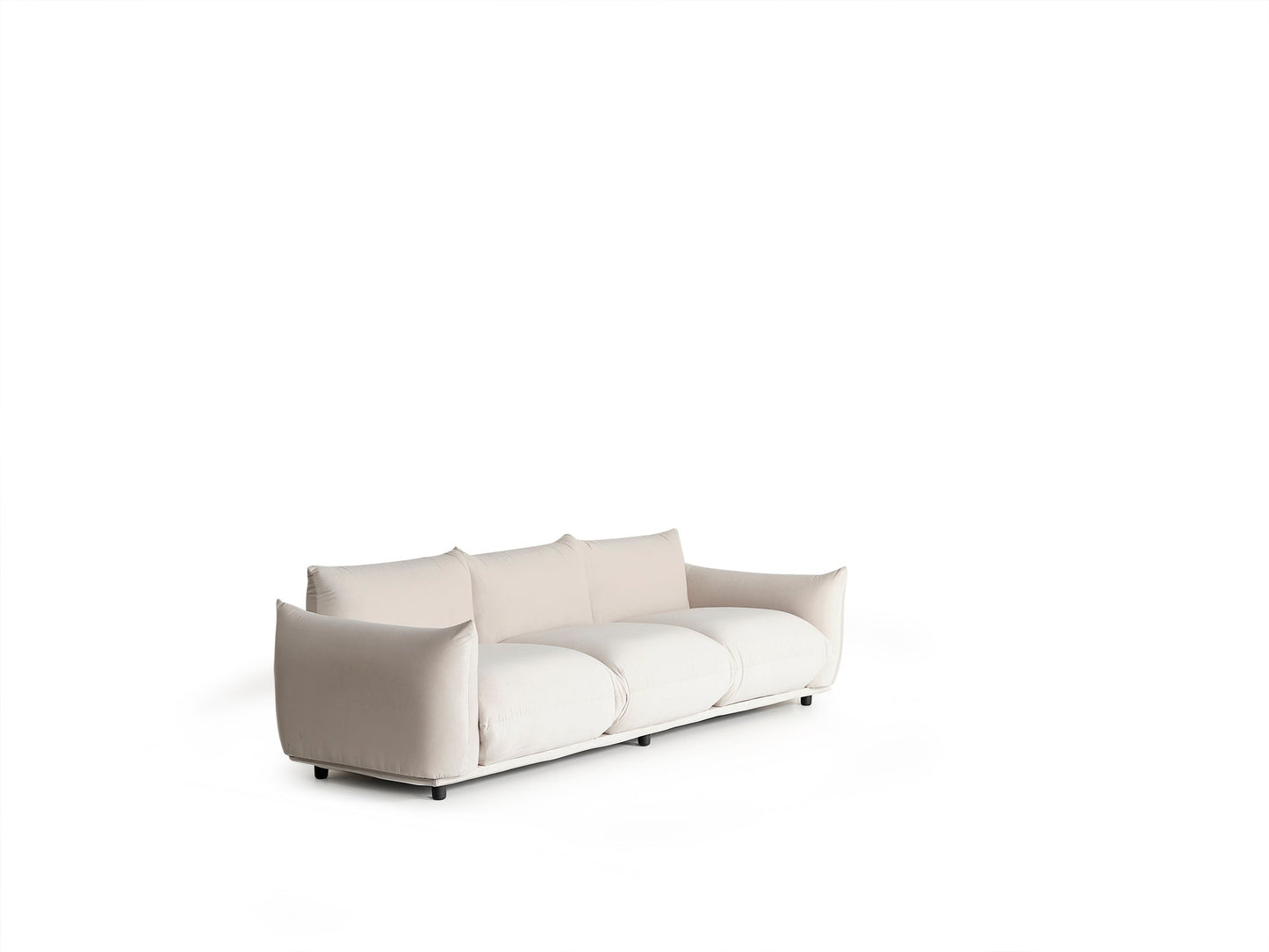 Marseille 3-Sitzer-Sofa – 255 × 70 × 100 cm – Elegantes Beige mit tiefer Sitzfläche