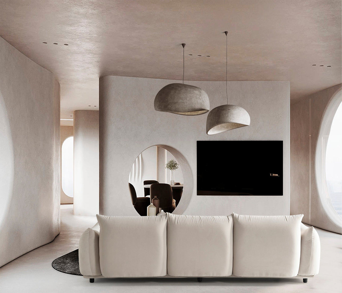 Marseille 3-Sitzer-Sofa – 255 × 70 × 100 cm – Elegantes Beige mit tiefer Sitzfläche