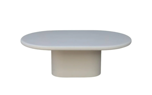 NEW ORGANIC COFFEE TABLE 130 × 80 OVAL WHITE – Stilvoller ovaler Couchtisch