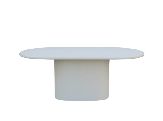 ORGANIC (Silk Gloss) DT 200 × 110 OVAL WHITE – Luxuriöser ovaler Esstisch mit seidig-glänzender Oberfläche