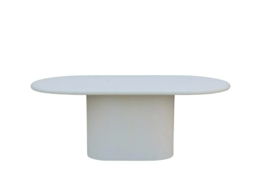 ORGANIC (Silk Gloss) DT 200 × 110 OVAL WHITE – Luxuriöser ovaler Esstisch mit seidig-glänzender Oberfläche