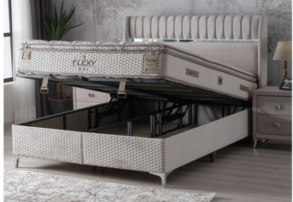 FLEXY – Luxuriöses Boxspringbett mit Matratze und Stauraum