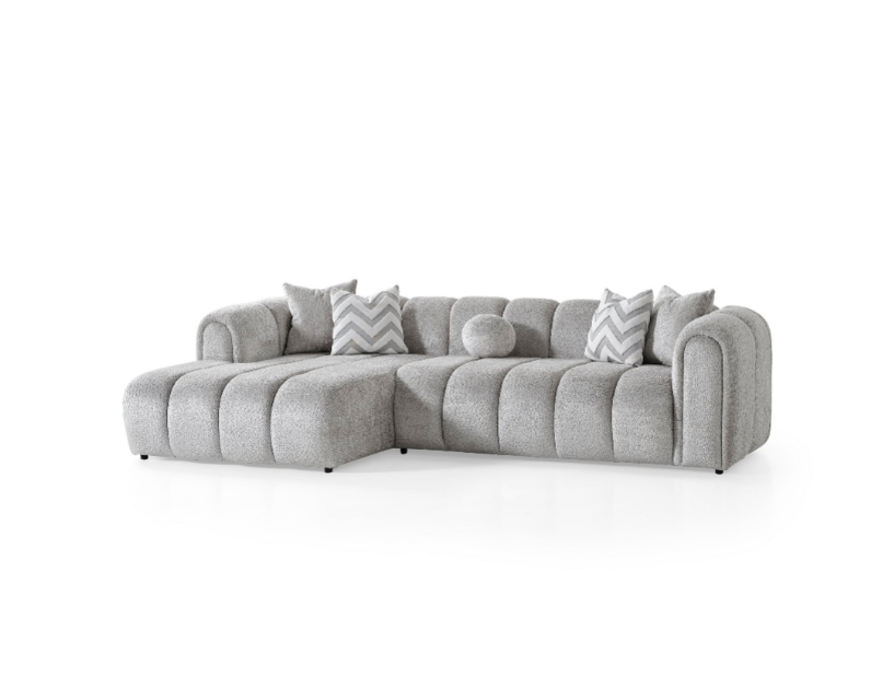 Luxuriöses Ecksofa – 290 × 160 cm – Modernes Design in Bouclé-Stoff