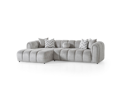 Luxuriöses Ecksofa – 290 × 160 cm – Modernes Design in Bouclé-Stoff