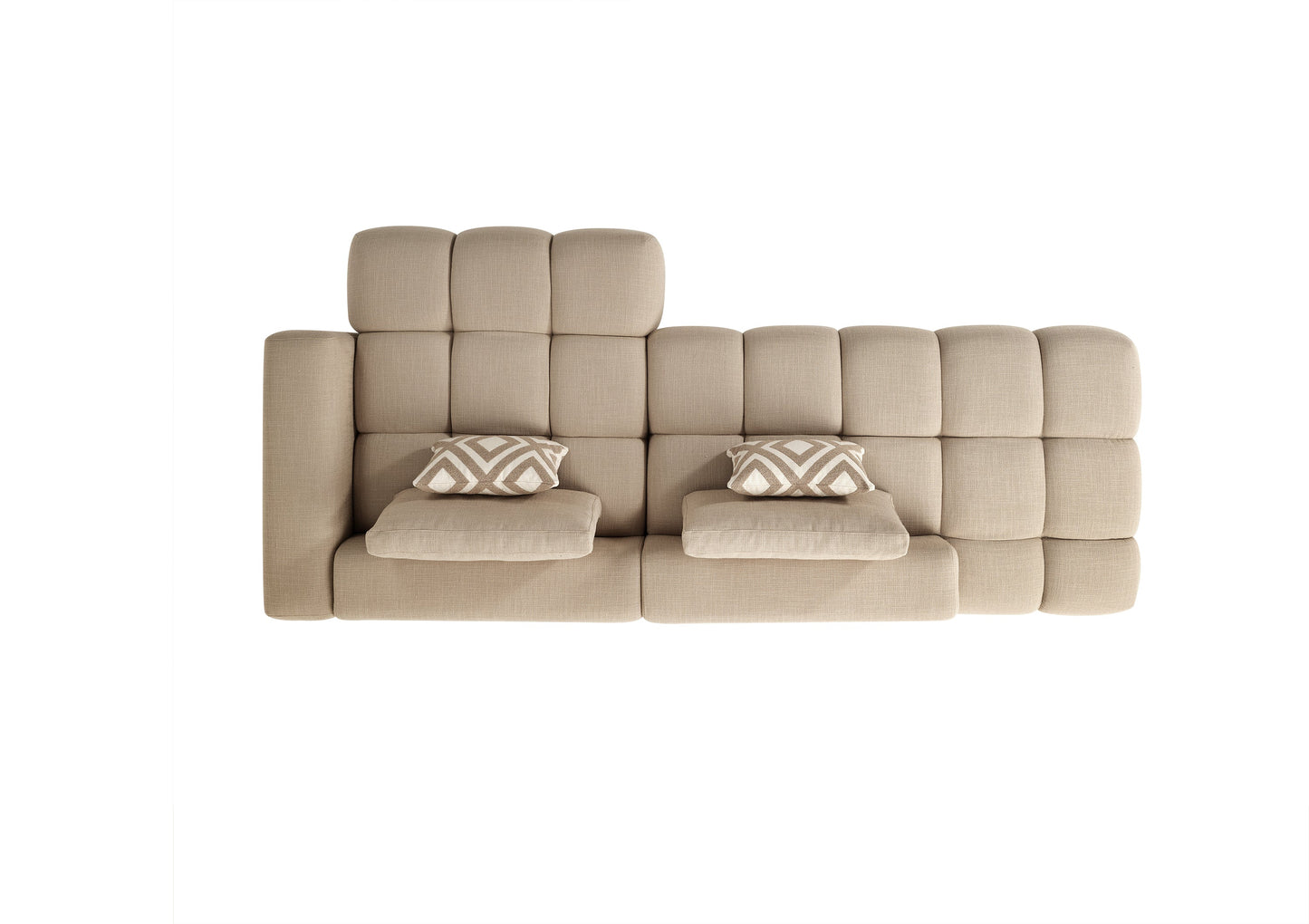 Paris Modulares Lounge-Sofa – 330 × 62 × 150 cm – Beiger Strukturstoff mit Blockdesign