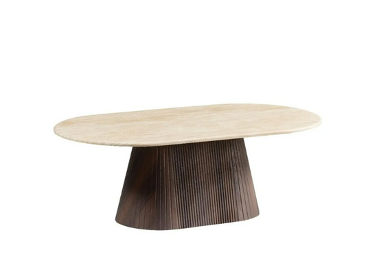 KIMBERLY Braun CT oval 130 × 70 × 45, Flintstone-Kunstmarmorplatte