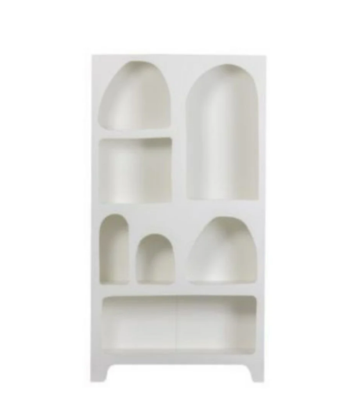 NEW ORGANIC BOOK RACK 180 × 40 × 95 – Stilvolles weißes Bücherregal mit organischem Design